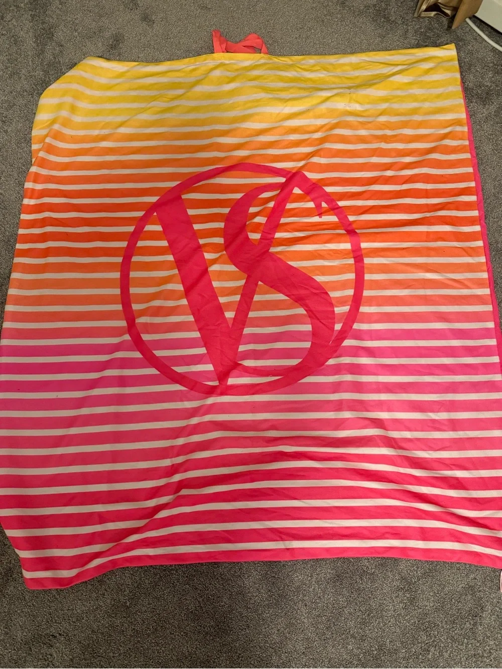 Victoria's Secret Striped Ombre Beach Blanket - Yellow to Pink